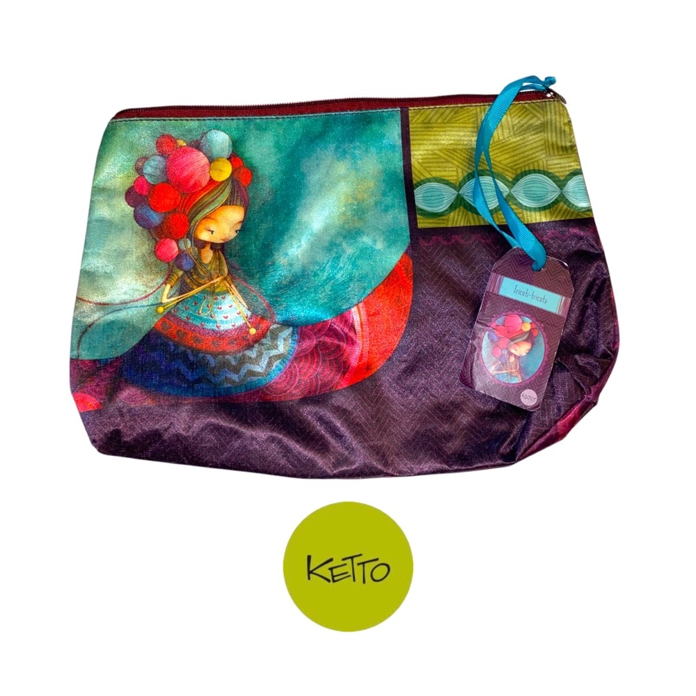 🇨🇦 ⚜️ Lovely Ketto “Tricoti-Tricota ” Large Pouch